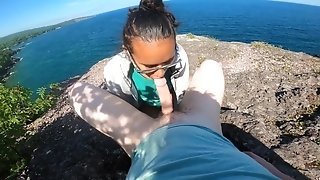 Lovely First-timer Nubile Does Risky Deepthroat On Park Trail Cliff Side By The Beach Point Of View 4k