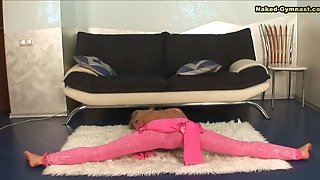 Blonde Fit Gymnast Tanya Lobok Does Gymnastics